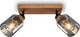 Briloner royk - spot en saillie avec verre fumé - avec bois - spot de plafond avec 2x culot E27 - 28cm