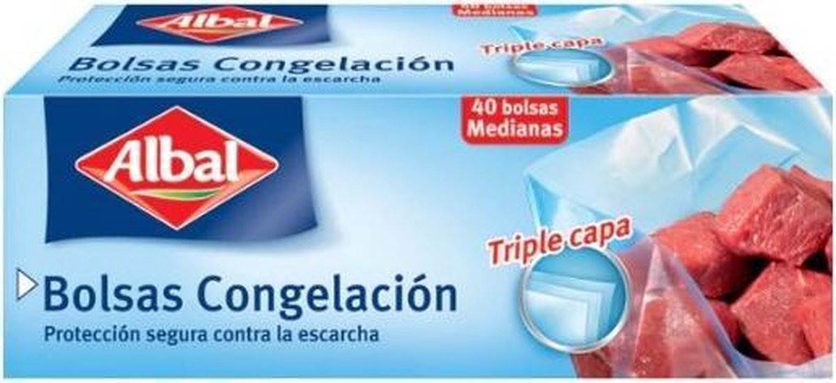 Sac de congélation moyen triple couche Albal 40 unités