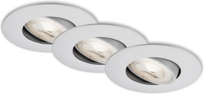 Briloner kulana - spots encastrés lot de 3 - luminaires encastrés orientables - 3 x LED 5w 460lm - couleur de la lumière : blanc chaud - profondeur d'installation : 30 mm - dimensions d'installation : 68 mm - produit : ø90 mm - chrome mat