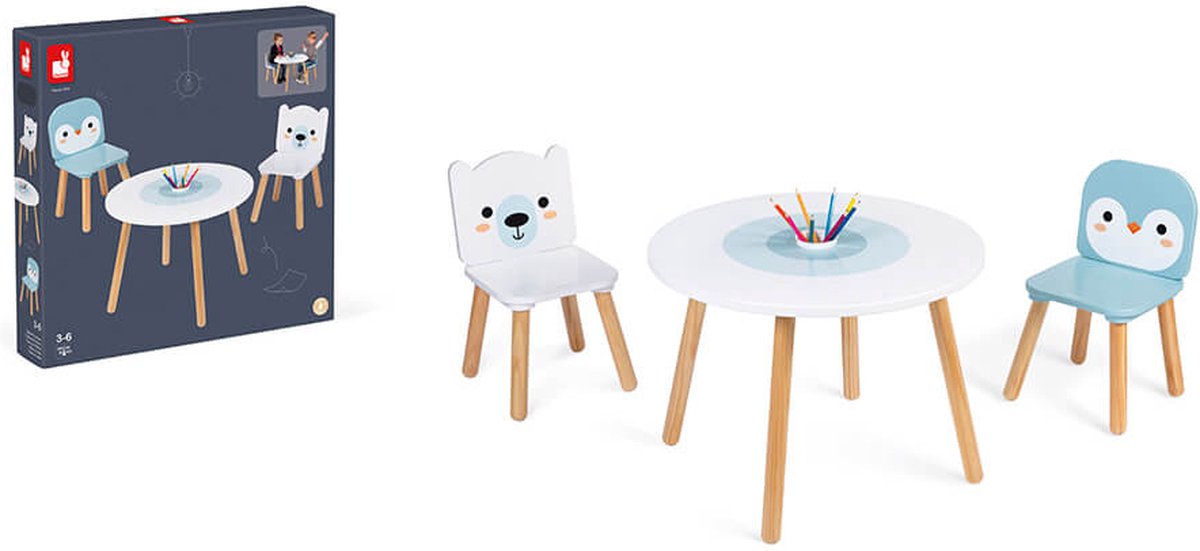Janod - table et chaises - animaux polaires