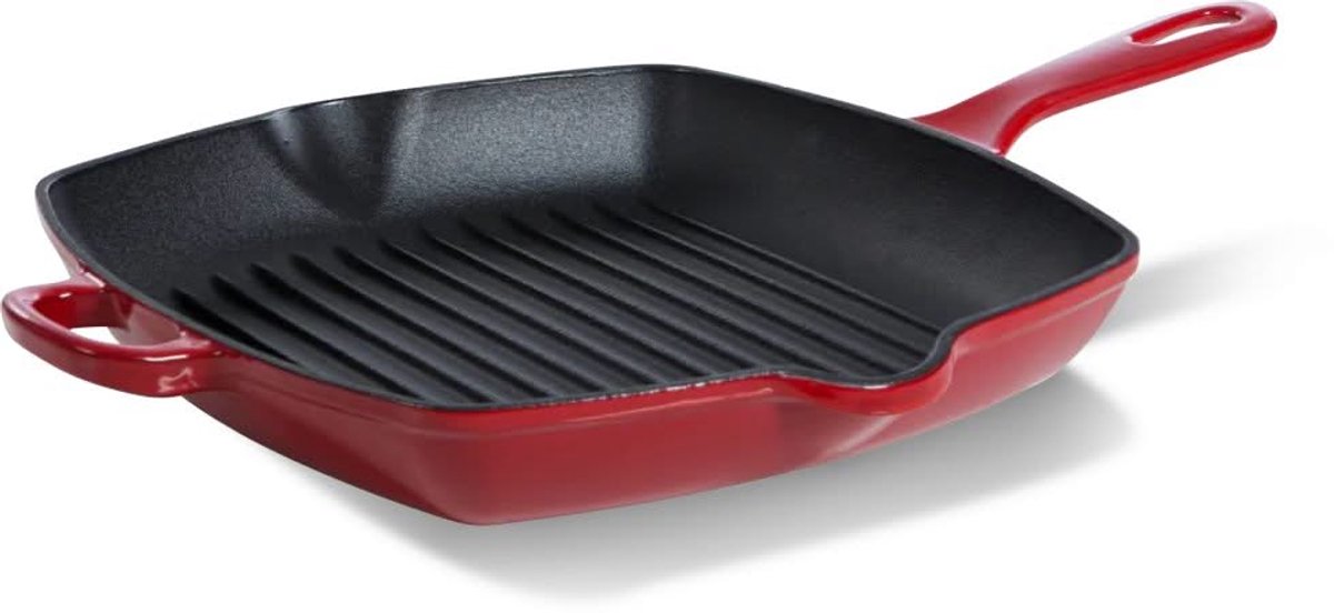 Poêle à griller BK bourgogne - 26 cm - fonte - rouge piment