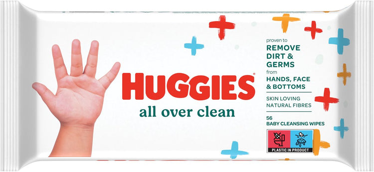 Huggies – lingettes nettoyantes pour bébé – 1x56 pièces – pour les fesses, les mains et le visage