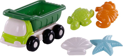 Toys Cavallino Cavallino Beach Kiepwagen avec 4 formes de sable vert