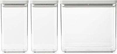Conteneurs de conservation Brabantia savoureux+ - empilables - 1,6 + 1,6 + 3,5 l - gris clair