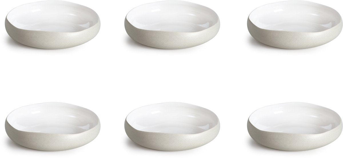 Médard de noblat - oslo blanc - assiette creuse 20 cm - 6 pièces - grès