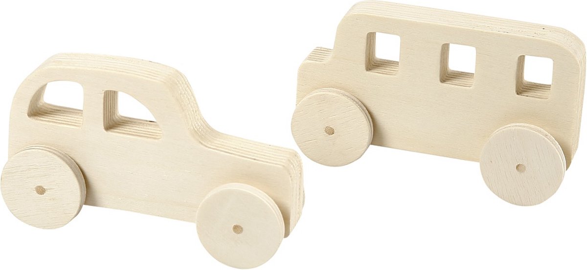 Creativ Company Wooden Cars, 2e.