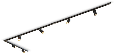 Kit d'éclairage sur rail Calex, 3m avec 6 spots, gu10, noir mat, plafonnier sur rail