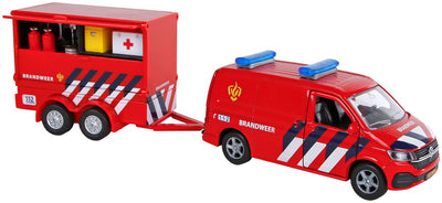 Brigade de pompiers du transporteur Kids Globe Globe VW avec remorque