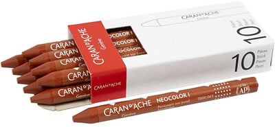 Caran dache caran d'ache neocolor i, l: 10 cm, épaisseur 8,5 mm, roux (065), 10 pièces 1 boîte