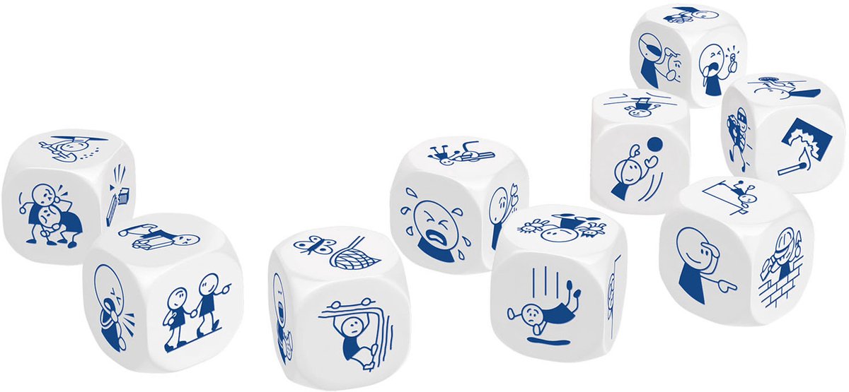 Jeu de dés d'actions et de cubes d'histoire d'Asmodee Rory