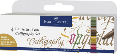 Stylo de calligraphie Faber-castell - stylo à dessin - stylo d'artiste Pitt - ensemble de calligraphie - 4 pièces - fc-167505