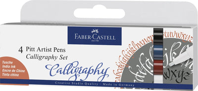 Stylo de calligraphie Faber-castell - stylo à dessin - stylo d'artiste Pitt - ensemble de calligraphie - 4 pièces - fc-167504