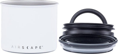 Design planétaire - paysage aérien - grains de café - bocaux de conservation - vide - café - acier - blanc mat - 250 grammes