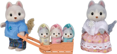 Familles Sylvanian 5636 figurines de jeu douces et veloutées de la famille husky