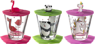 Leonardo bambini set à boire flamant rose, panda, licorne - 9 pièces