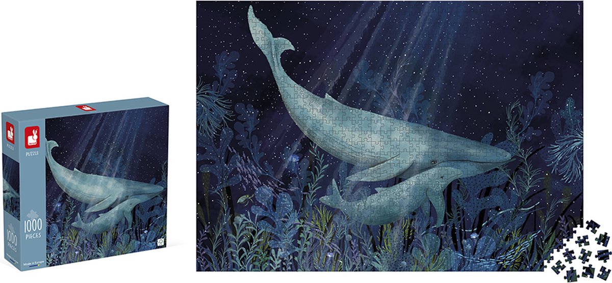 Janod - puzzle enfant - baleines dans les profondeurs - 1000 pièces