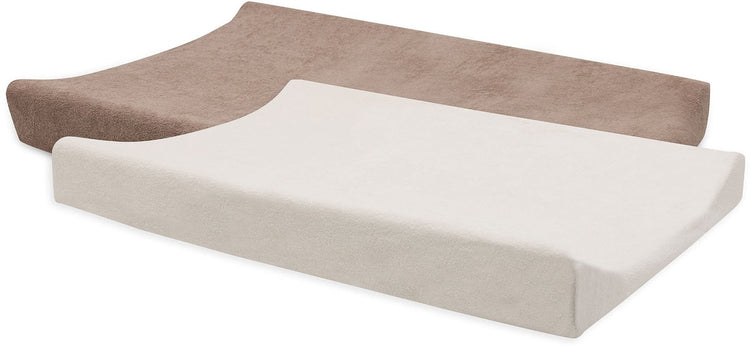 Housse de matelas à langer Jollein - 50x70cm - tissu éponge - ivoire café au lait - 2 pièces