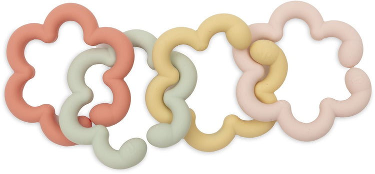 Jollein jouets anneaux silicone - jouets pour bébé - fleurs