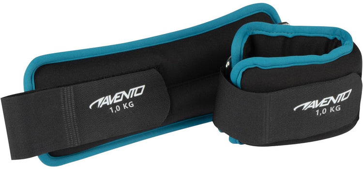 Poids de cheville de poignet Avento - néoprène - 2x 1,0 kg - noir bleu