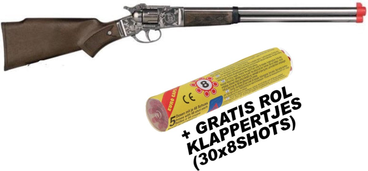 Gonher jouet pistolet à bascule cowboy 8 coups argent