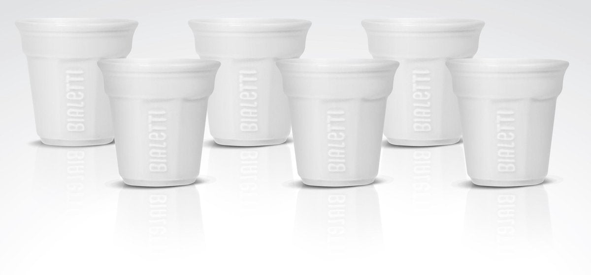 Bialetti - tasses à expresso - lot de 6 - blanc