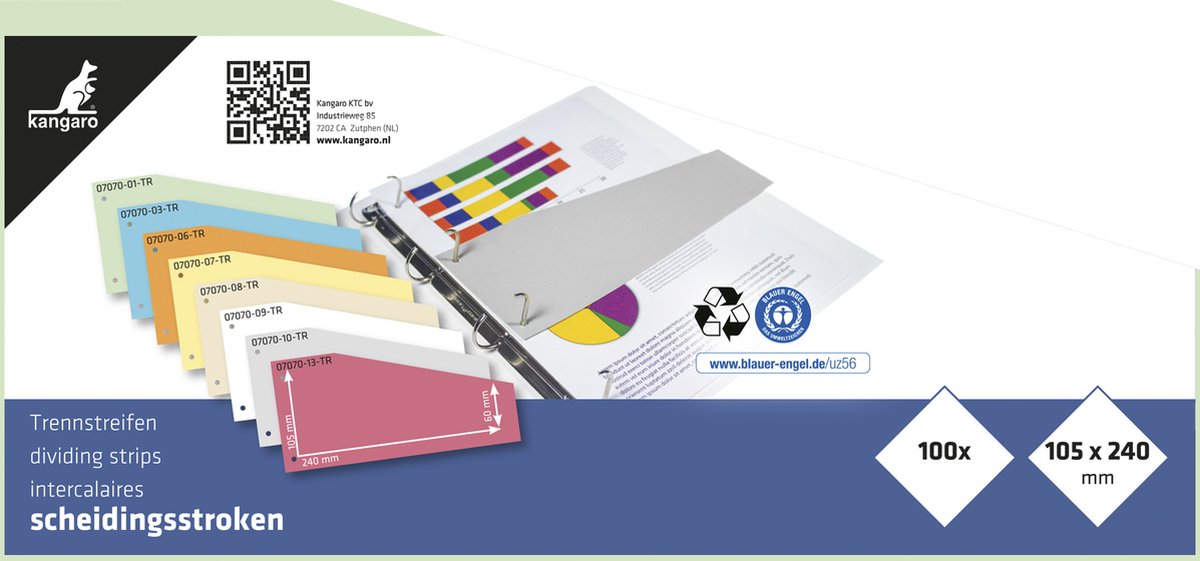 Bandes séparatrices Kangaro trapèze - 2 trous - 180 grammes - vert - 100 pièces - 07070-01-tr