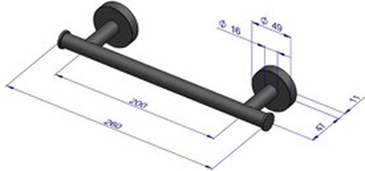 Plieger como porte-serviettes magnétique 430mm noir mat