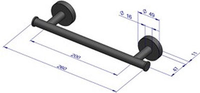 Plieger como porte-serviettes magnétique 430mm noir mat