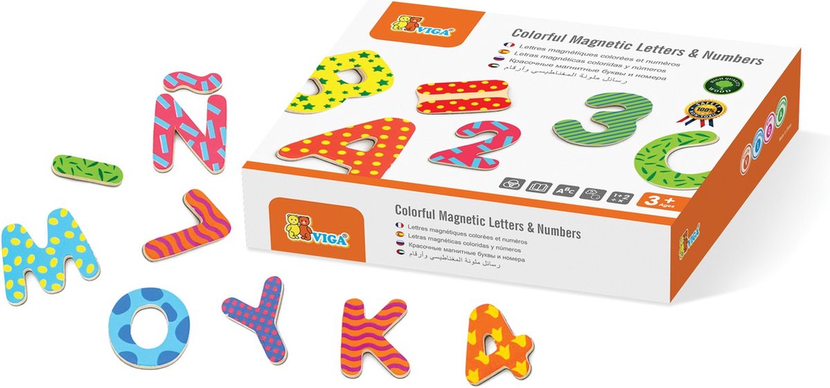 Vigatoys viga toys - lettres magnétiques chiffres 77 pièces