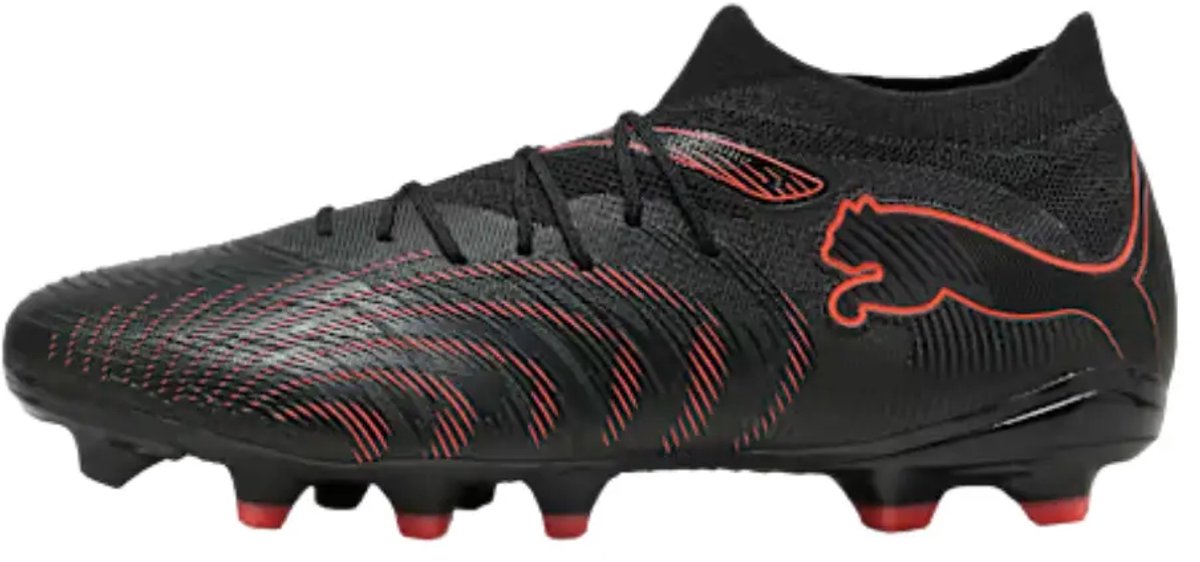 Puma future 9 match fg ag chaussures de sport unisexe - noir-rouge brillant-gris fort