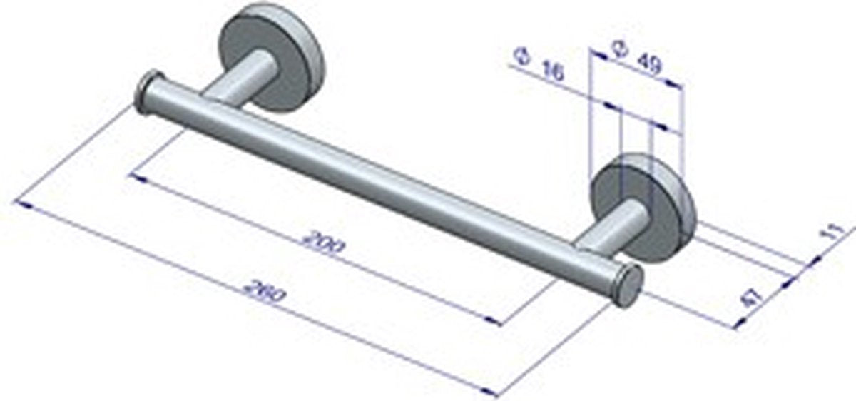 Plieger como porte-serviettes magnétique 260mm brossé