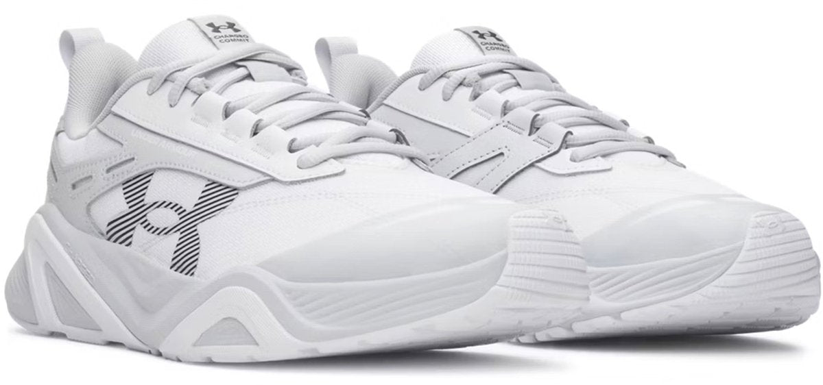 Baskets Under Armour UA Charged Commit TR 5-WHT pour hommes - Blanc - Gris Halo - Castle Rock