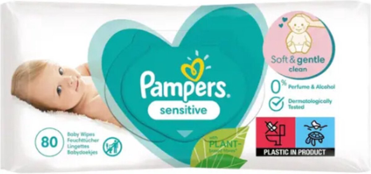 Pampers baby wipes lingettes pour bébé sensibles xxl pack - 80 pièces