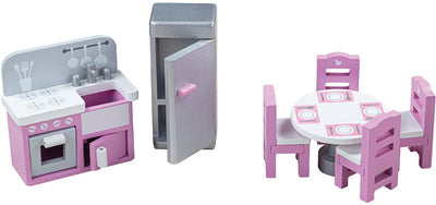 Tidlo Wooden Dollhouse Furniture Kitchen, 9dlg.