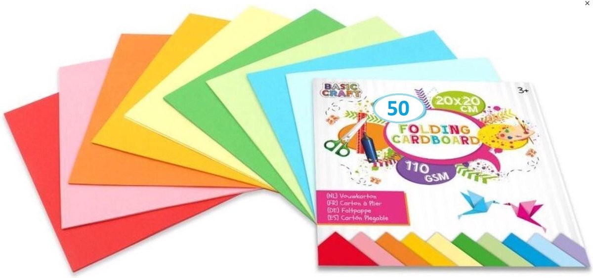 Feuilles pliantes robustes, 20x20 cm, 50e.