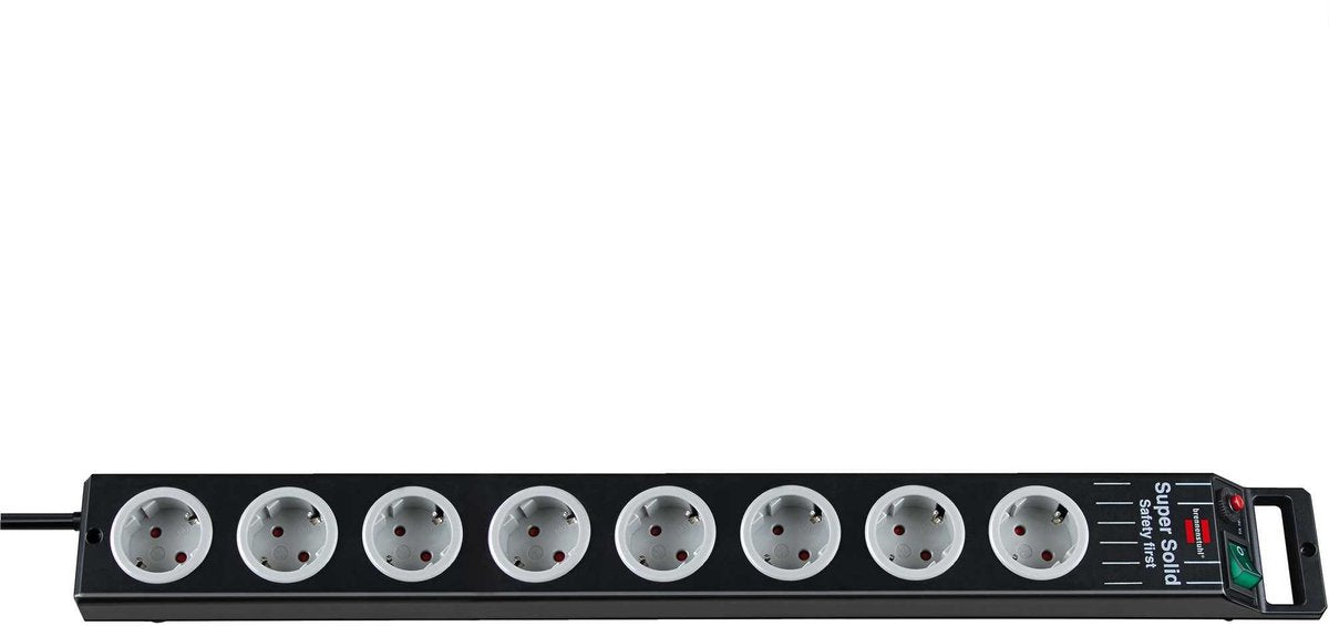 Brennerstuhl multiprise ligne super solide 8 prises noir gris 2,5m h05vv-f 3g1.5 - 1153380118