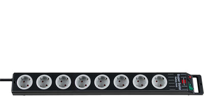Brennerstuhl multiprise ligne super solide 8 prises noir gris 2,5m h05vv-f 3g1.5 - 1153380118