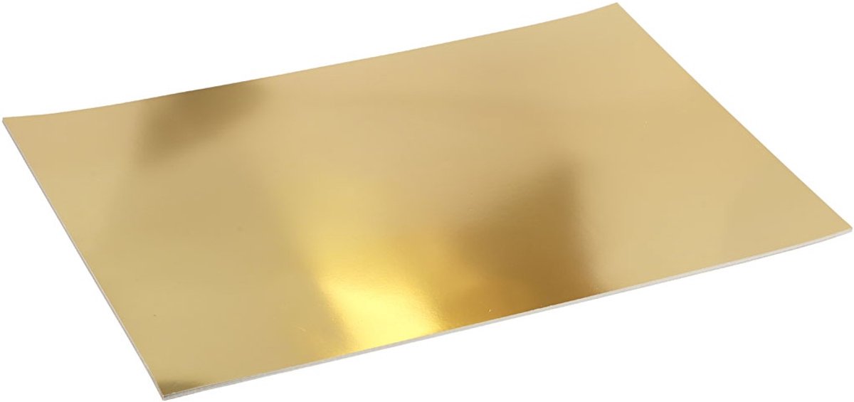 Creativ company carton métallique, a2, feuille 420x594 mm, 280 gr, or, 10 feuilles 1 boîte