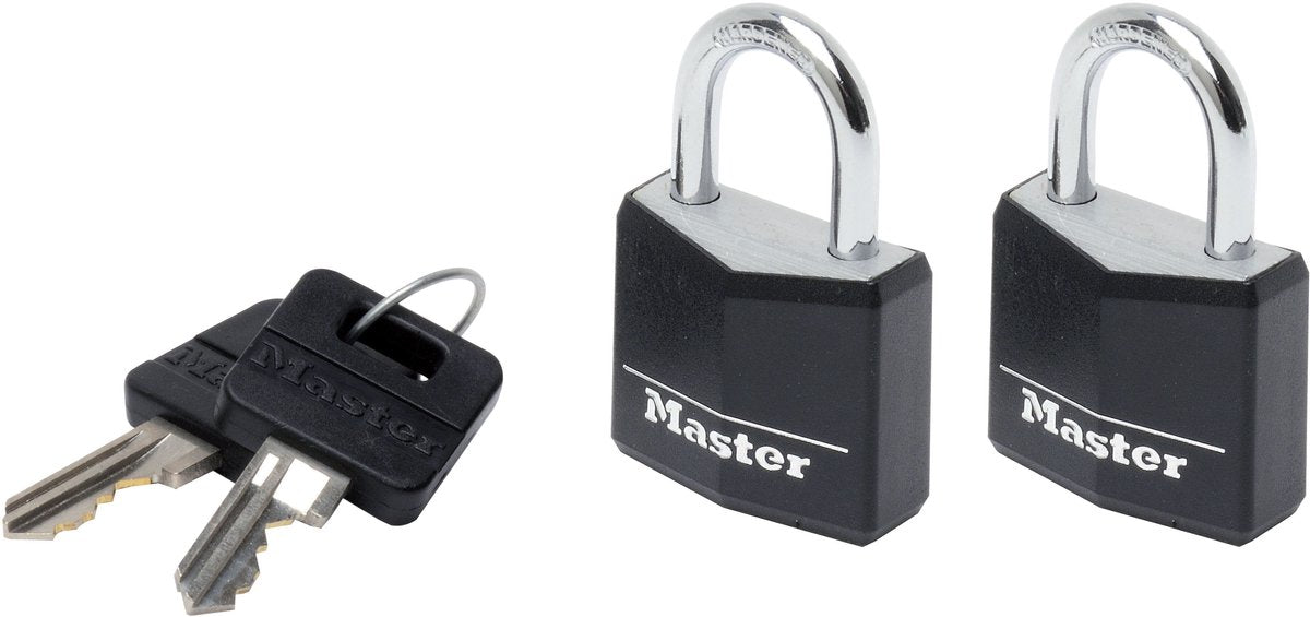 Cadenas Masterlock - aluminium massif - noir - 30 mm - 2 pièces - 9130eurtblk