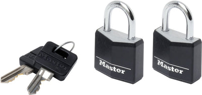Cadenas Masterlock - aluminium massif - noir - 30 mm - 2 pièces - 9130eurtblk