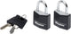 Cadenas Masterlock - aluminium massif - noir - 30 mm - 2 pièces - 9130eurtblk