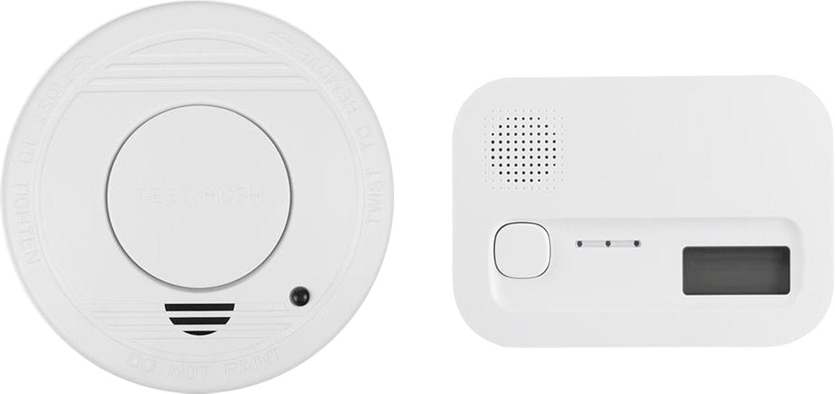 Smartwares fse-19204 - ensemble de 2 détecteurs de monoxyde de carbone et de fumée - 85 dB - capteur 10 ans - batterie 1 an