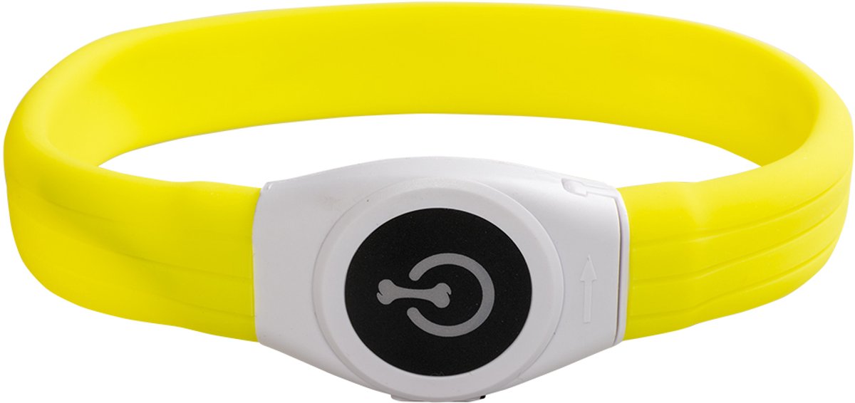Duvo plus - vêtements pour animaux - chien - anneau lumineux flash maxi usb silicone 45x2,5x1cm jaune - 1pc