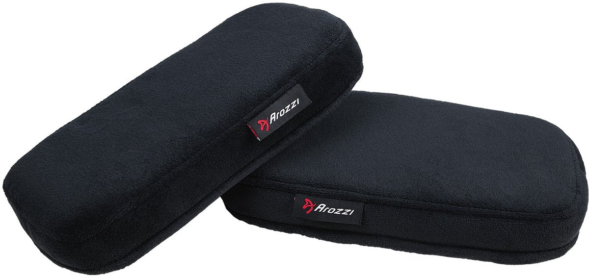 Coussins d'accoudoir Arozzi - mousse à mémoire de forme - housse en velours - noir