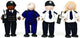 Tidlo Wooden Dollhouse Dolls Police and Crook, 4st.