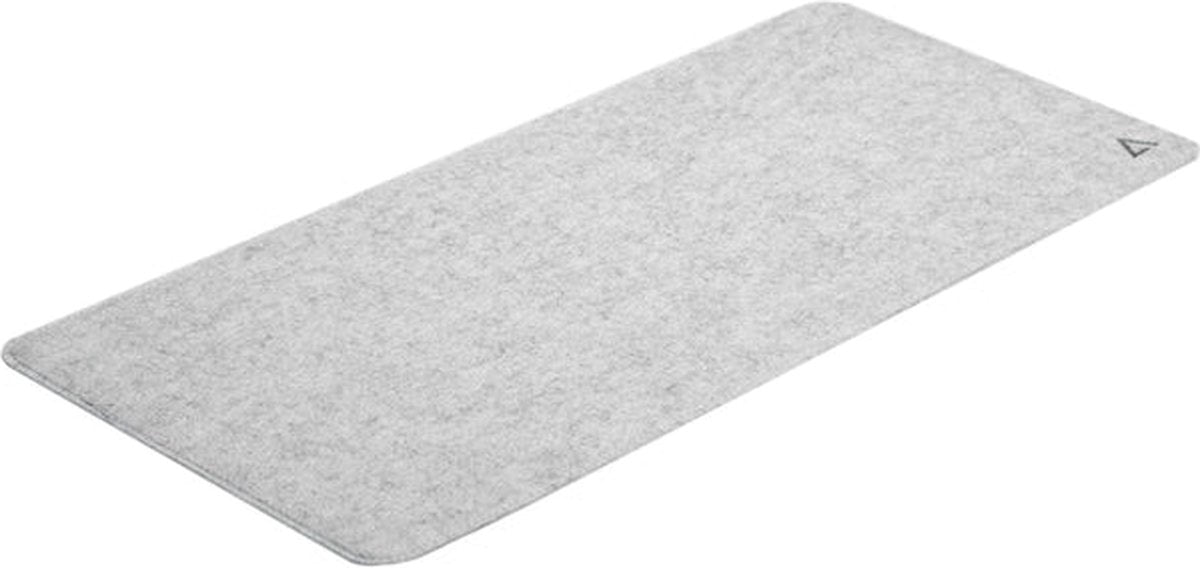 Tapis de souris minimaliste Deltahub ® - sous-main en feutre - gris clair 28 x 63 cm - antidérapant - gaming