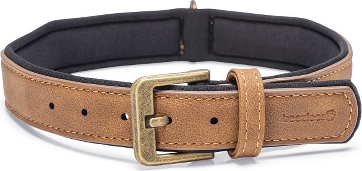 Beeztees collier pour chien balacron hache - cuir artificiel - marron - 43-53 cm x 25 mm