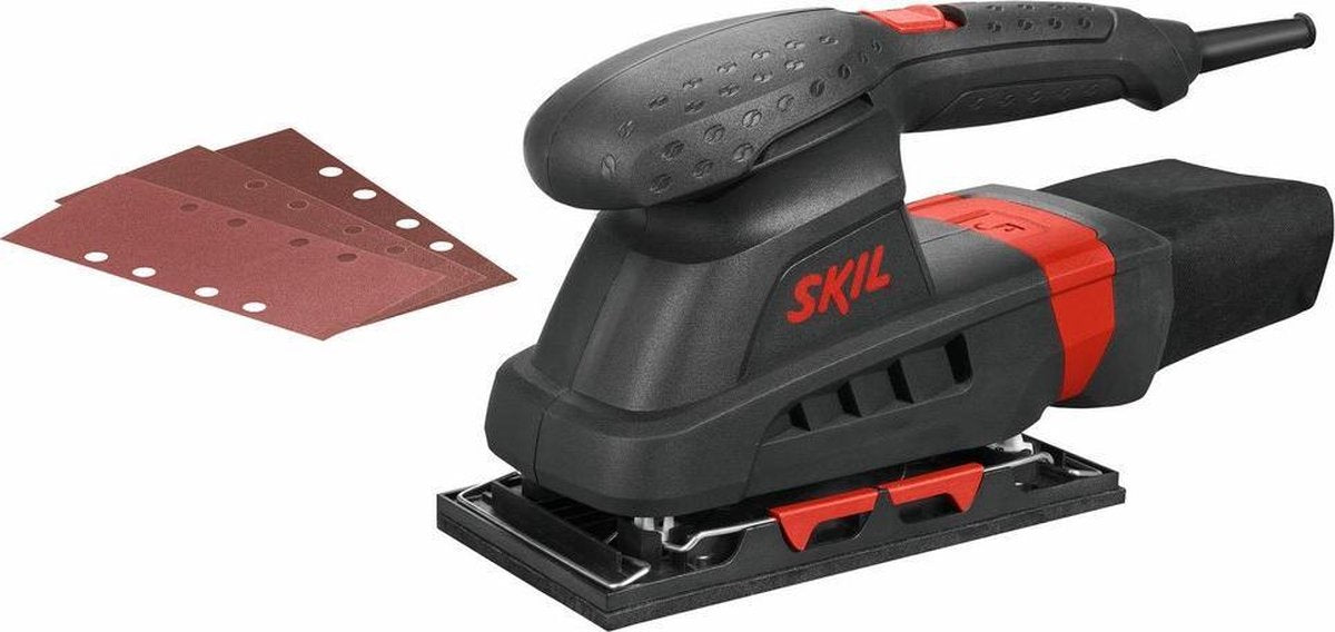 Ponceuse orbitale Skil 160w - ponceuse - surface de ponçage 92 x 185 mm - aspiration de poussière - avec pinces et Velcro - comprenant 3 feuilles de papier de verre - 7347 AA