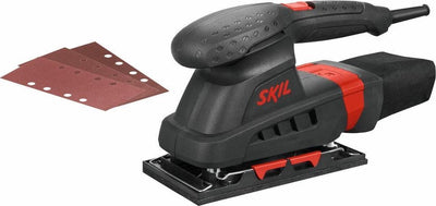 Ponceuse orbitale Skil 160w - ponceuse - surface de ponçage 92 x 185 mm - aspiration de poussière - avec pinces et Velcro - comprenant 3 feuilles de papier de verre - 7347 AA