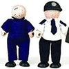 Tidlo Wooden Dollhouse Dolls Police and Crook, 4st.